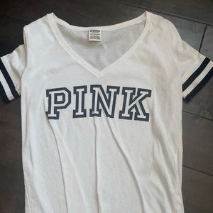 PINK white tee